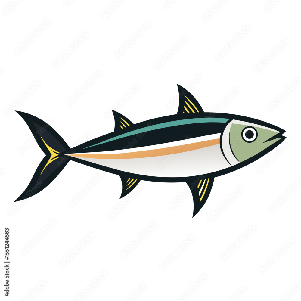 Fototapeta premium Minimalist Salmon Fish Graphic