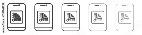 Mobile Internet icon outline ilustration vector symbol