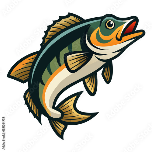 Minimalist Walleye Fish Graphic Design