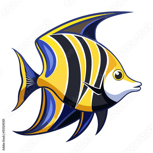 Angelfish Vector Style On White