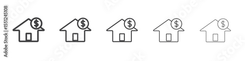 Mortgage loan icon outline ilustration vector symbol