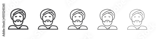 muslim man icon outline ilustration vector symbol