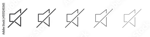 Mute icon outline ilustration vector symbol