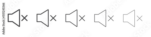 Mute icon outline ilustration vector symbol