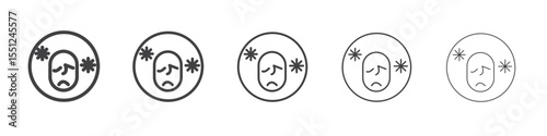 Nausea icon outline ilustration vector symbol