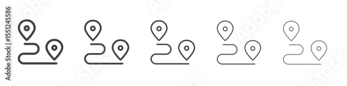 navigation route icon outline ilustration vector symbol