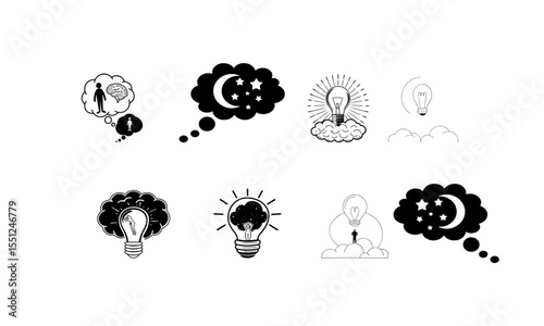 Dream Awakening Icon – Pencil with Light Bulb Concept