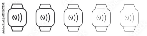 NFC bracelet connected icon outline ilustration vector symbol