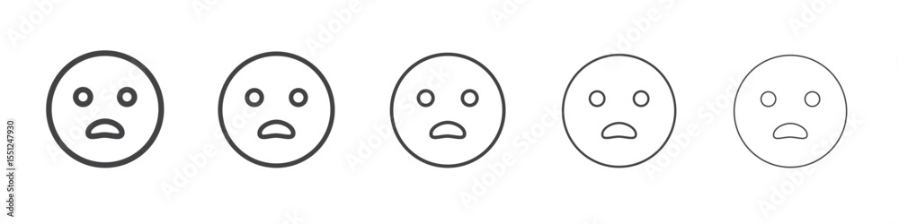 Fototapeta premium Open mouth face icon outline ilustration vector symbol