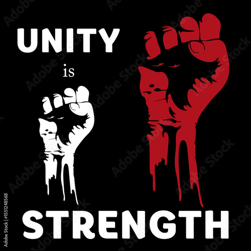 Unity is strength and empowerment illustration