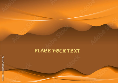 025-05-Smooth, flowing waves in shades of orange and brown create a dynamic and modern background, perfect for various design projects. Hand drawn illustration