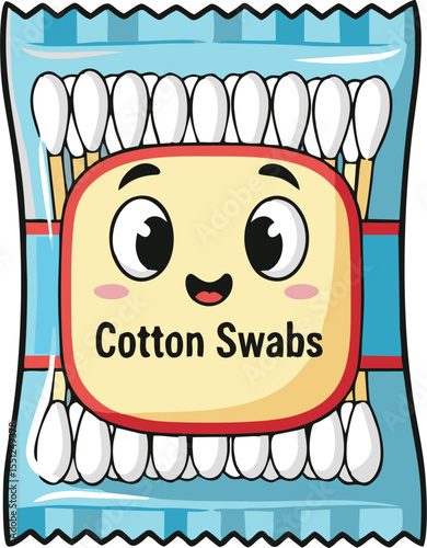 Cute Cartoon Cotton Swabs in a Packaged Display