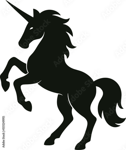 Magical Unicorn Silhouette Vector - Fantasy Mythical Horse Art
