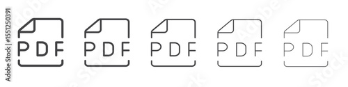 PDF icon outline ilustration vector symbol