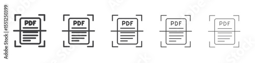 Pdf scanner icon outline ilustration vector symbol