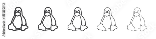 Penguine icon outline ilustration vector symbol