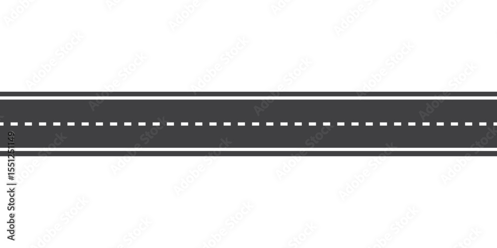 Straight asphalt road on a white background. Straight asphalt road on a white background.