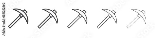pickaxe icon outline ilustration vector symbol