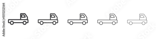 Pickup truck icon outline ilustration vector symbol