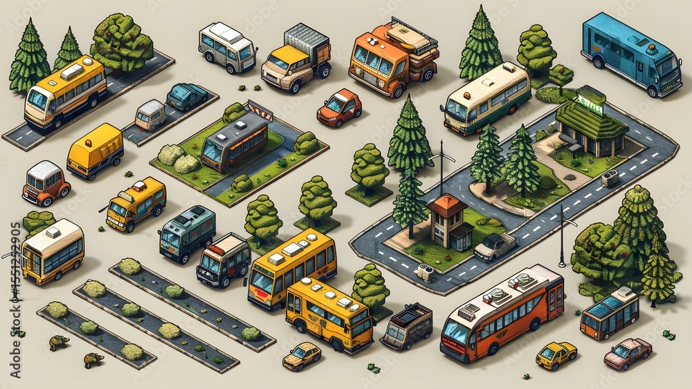 Naklejka premium toy cars on the street