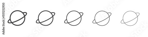 Planet icon outline ilustration vector symbol
