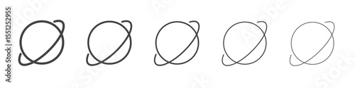 Planet icon outline ilustration vector symbol