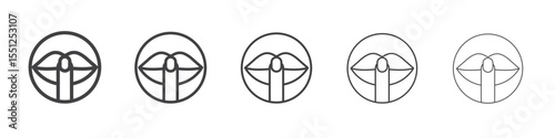 Please do quite pssst icon outline ilustration vector symbol