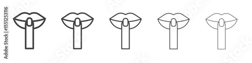 Please do quite pssst icon outline ilustration vector symbol
