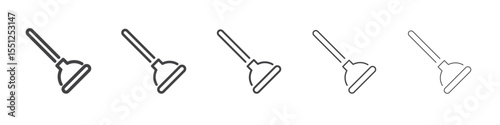 Plunger icon outline ilustration vector symbol
