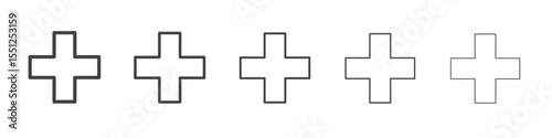 Plus icon outline ilustration vector symbol