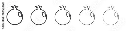 pomegranate icon outline ilustration vector symbol