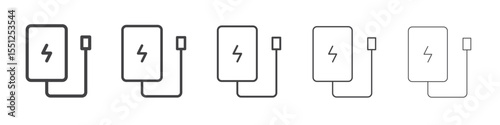 Power bank icon outline ilustration vector symbol