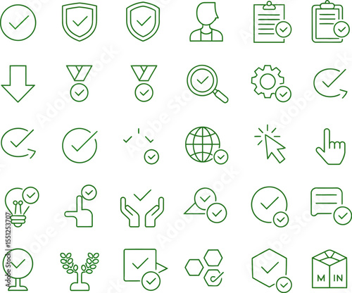 Check marks symbols icons set vector illustration for business design and approved tasks success concept editable stock vector illustration