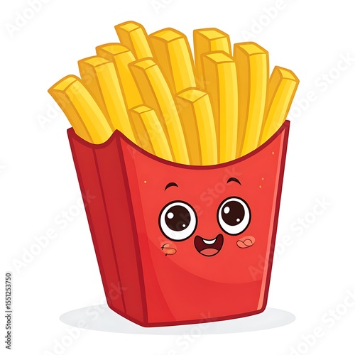 Pixel Art French Fries A Delightful Cartoon of Crispy Potatoes