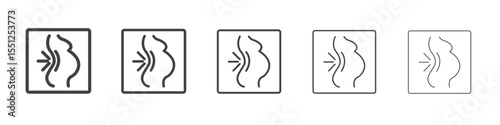 Pregnant woman backache icon outline ilustration vector symbol