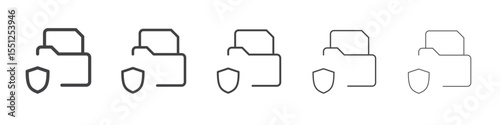 Protected file folder icon outline ilustration vector symbol