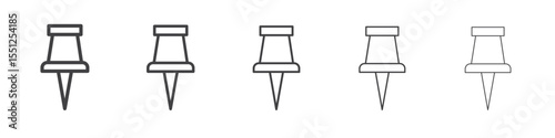 Push pin icon outline ilustration vector symbol
