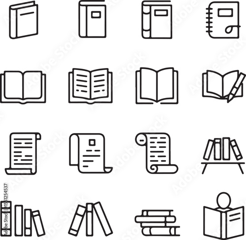 Collection of Book and Reading Icons 102.eps Vector Illustrations