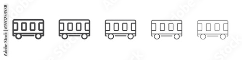 Railway car icon outline ilustration vector symbol