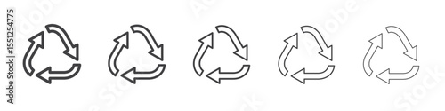 Recycle icon outline ilustration vector symbol