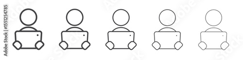Reading Ebook icon outline ilustration vector symbol