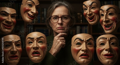 a person chooses a mask of emotions, hypocrisy and untruth for today