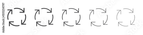 Recycle icon outline ilustration vector symbol