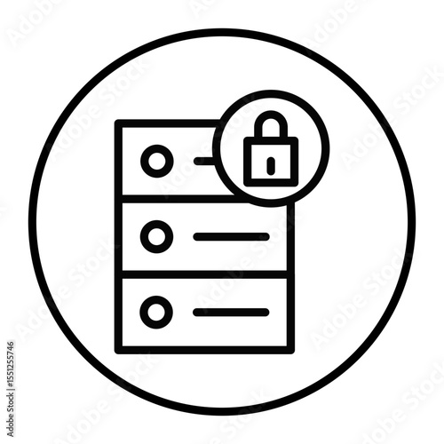 Database Lock Vector Icons