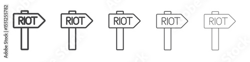 Riot sign icon outline ilustration vector symbol
