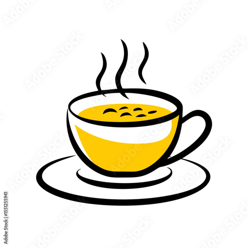 A cup of hot coffee