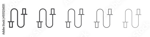 Rope skipping icon outline ilustration vector symbol
