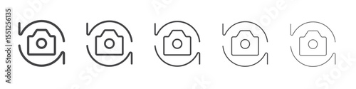 Rotate camera icon outline ilustration vector symbol
