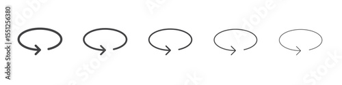 Rotation horizontal icon outline ilustration vector symbol