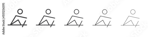 Rowing icon outline ilustration vector symbol